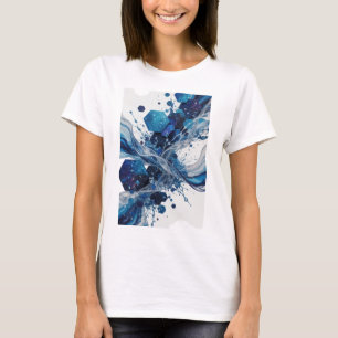 Snällt Silver ABSTRAKT KONST Grafisk T-shirt v2