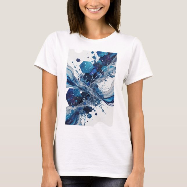 Snällt Silver ABSTRAKT KONST Grafisk T-shirt v2 (Framsida)