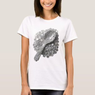 Snällt Silver ABSTRAKT KONST Konstnärligt Motiv T Shirt