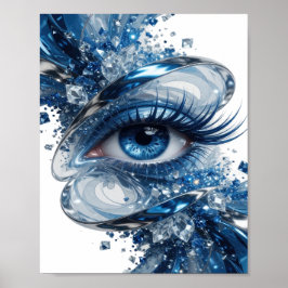 Snällt Silver BLÅA ÖGON Citat Design Poster