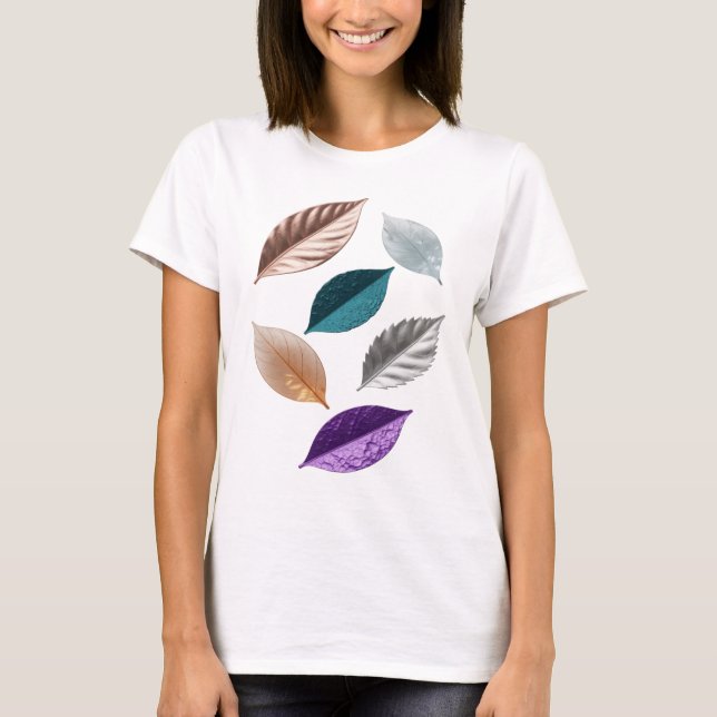 Snällt silver BLADIG textdesign T Shirt (Framsida)