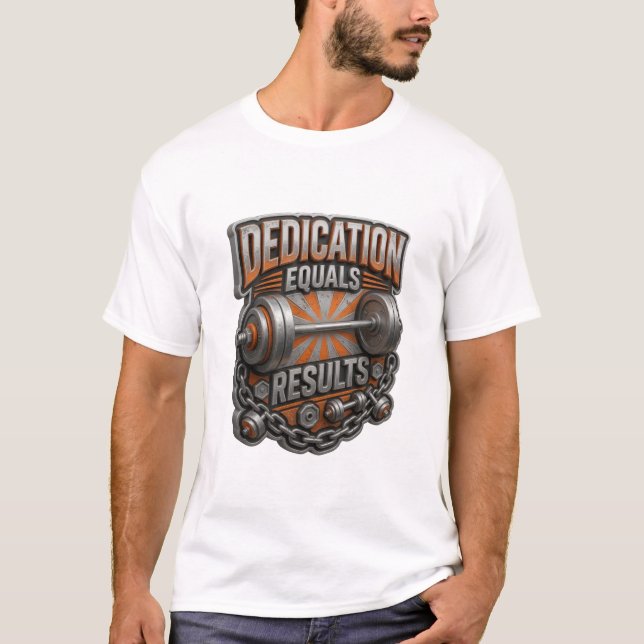Snällt Silver DEDIKATION GER RESULTAT Tryck T Shirt (Framsida)