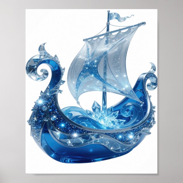 Snällt Silver ISKRISTALLSKepp Poster (Framsidan)