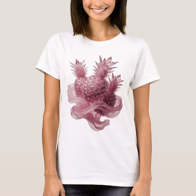 Snällt Silver RÖD GLAS FRUKT Design T Shirt (Framsida)