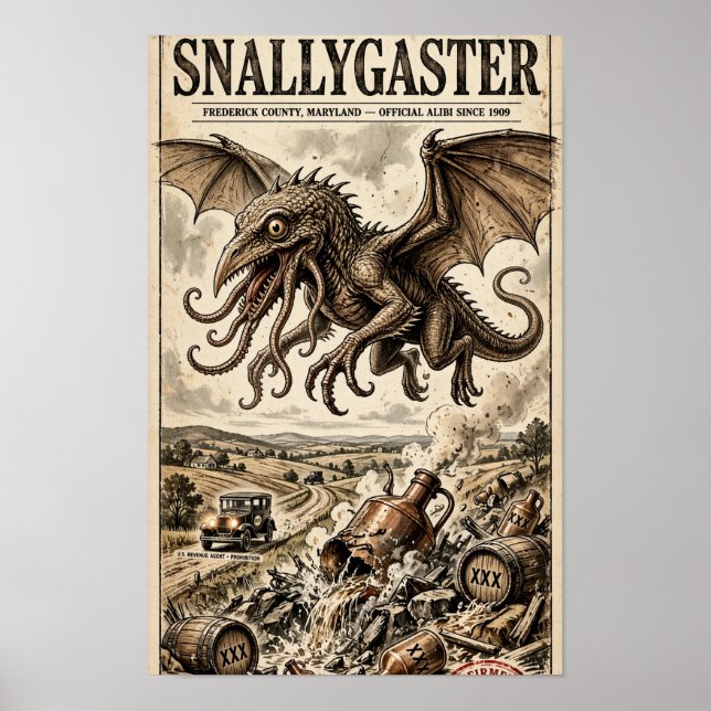 Snallygaster Bootlegger Alibi Affisch (Framsidan)