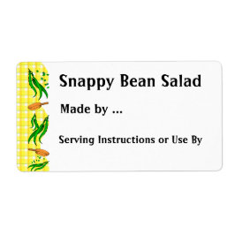 Snap Beans Anpassningsbar Canation eller Frys-etik Fraktsedel