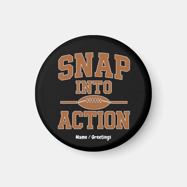 Snap Into Action Retro Fotboll Game Day Design Magnet (Framsidan)