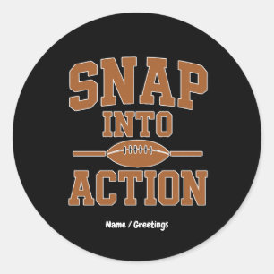 Snap Into Action Retro Fotboll Game Day Design Runt Klistermärke