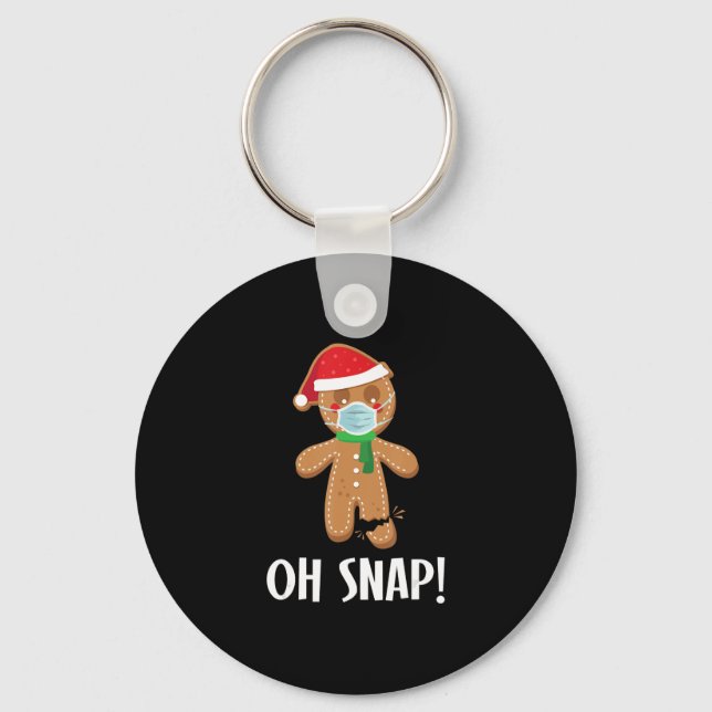 Snap jul Ginger Bread Man Mask Helgdag Gift Nyckelring (Framsida)