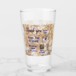 Snap märkre  social media q r code glitter guld glaskopp