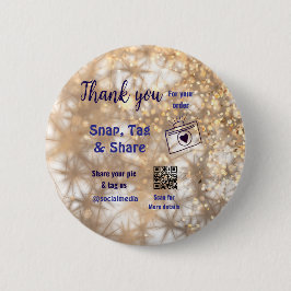 Snap märkre  social media q r code glitter guld knapp