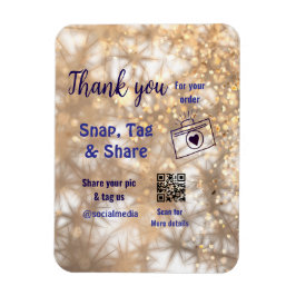 Snap märkre  social media q r code glitter guld magnet