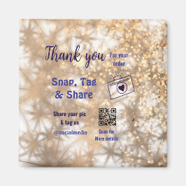 Snap märkre  social media q r code glitter guld magnet