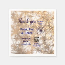 Snap märkre  social media q r code glitter guld pappersservett