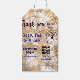 Snap märkre  social media q r code glitter guld presentetikett