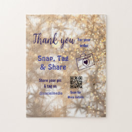 Snap märkre  social media q r code glitter guld pussel