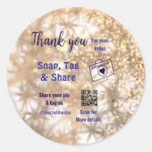 Snap märkre  social media q r code glitter guld