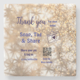 Snap märkre  social media q r code glitter guld stenunderlägg