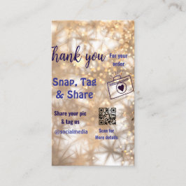 Snap märkre  social media q r code glitter guld visitkort