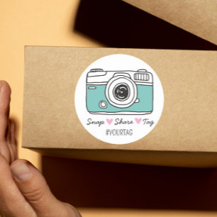Snap & Share Tack sociala media-paket Runt Klistermärke