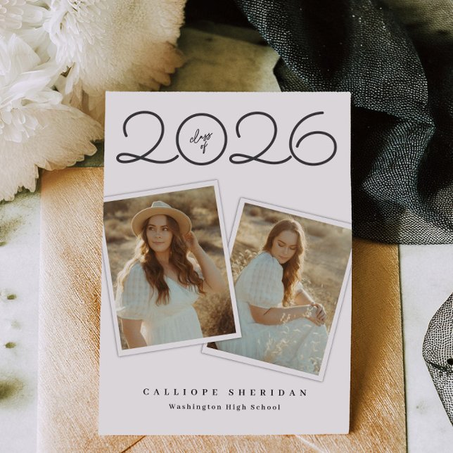 Snap Shots Minimal Graduation Announcement Card Inbjudningar (Skapare uppladdad)