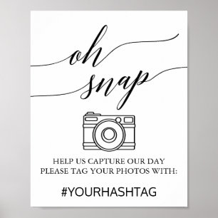Snap-tecken för svart elegant poster