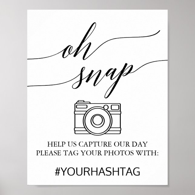 Snap-tecken för svart elegant poster (Framsidan)