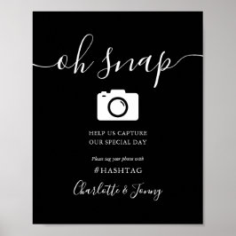 Snap-tecken för svart och vitt Namnteckning skript Poster