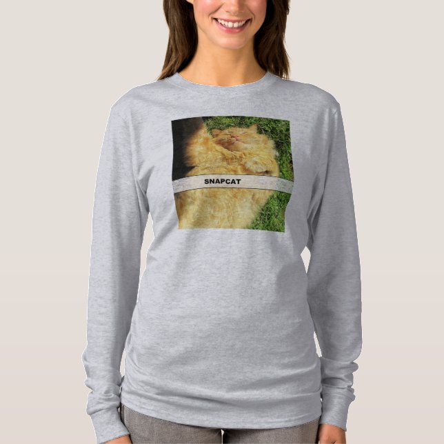 Snapcat orange kattunge Selfy Tee Shirt (Framsida)