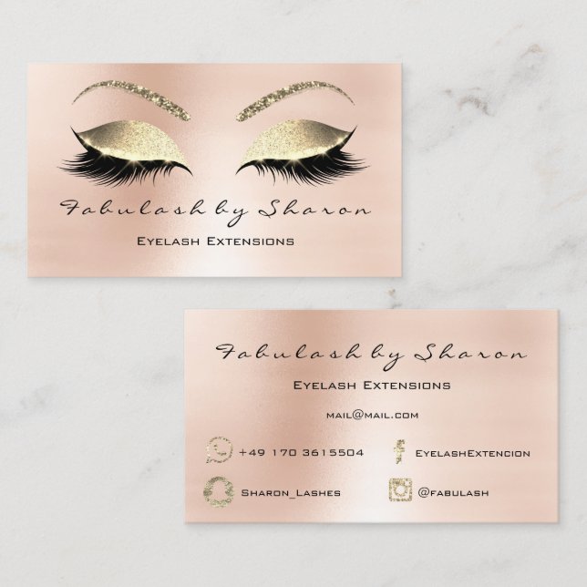 Snapchat, Instagram Guld FB Ro Visitkort (Fram/baksida)