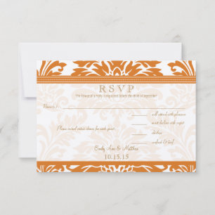 Snapdragon Coral & Ivory Damask WedOSA OSA Kort