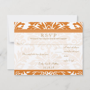 Snapdragon Coral & Ivory Damask WedOSA OSA Kort