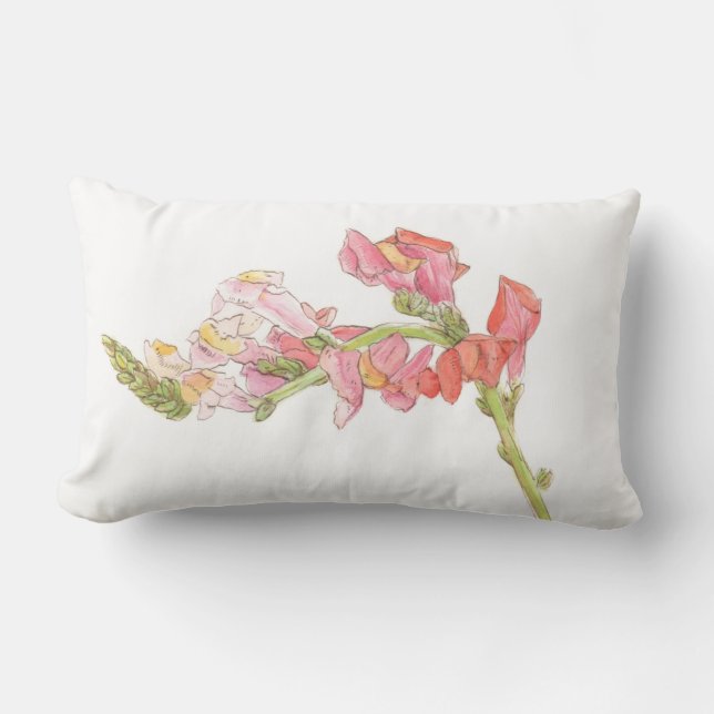 Snapdragon och Cornblomma Lumbarkudde (Framsida)