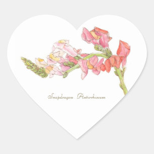 Snapdragon Sticker Hjärtformat Klistermärke