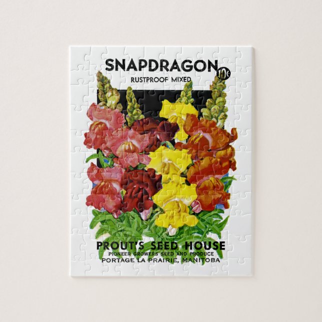 Snapdragon Vintage Seed Packet Pussel (Vertikal)