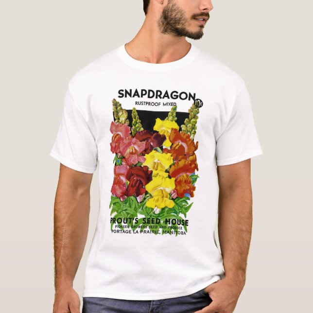 Snapdragon Vintage Seed Packet T Shirt (Framsida)