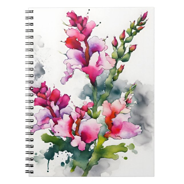 Snapdragon - Watercolor flowers Anteckningsbok (Framsidan)
