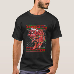 Snapper jul Ljus Ugly Sweater Santa Snappe T Shirt