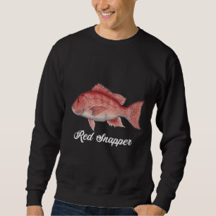 Snapper Red Snapper Painting Red Snapper Fisherman Lång Ärmad Tröja