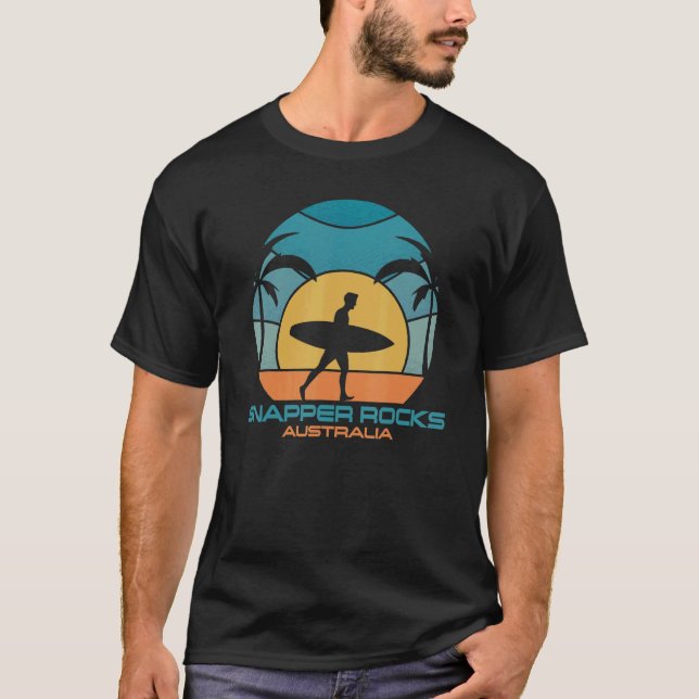 Snapper Sten Surfing Beach Retro Surfing Summer V T Shirt (Framsida)