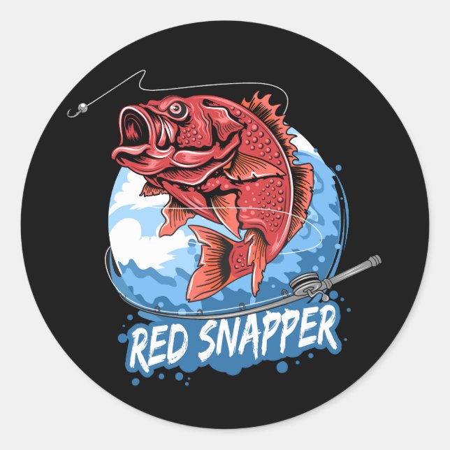 snapperfiskare, konstnärer, vektor runt klistermärke (Framsida)