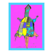 Snapping Turtle Abstract Art Poster