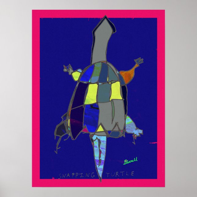 Snapping Turtle Art Poster 18 x 24 (Framsidan)