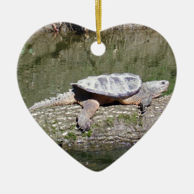 Snapping Turtle Julgransprydnad Keramik (Framsidan)