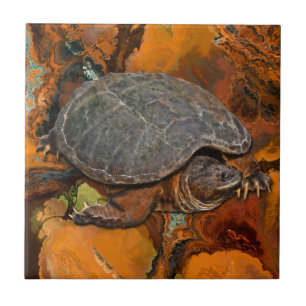 Snapping Turtle Terrapin-älskare Gift Kakelplatta