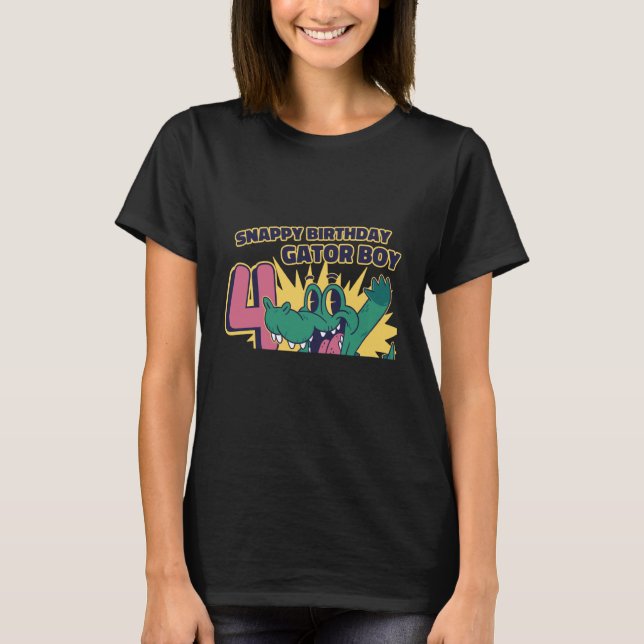 Snappy 6e Birthday Backprint Gator Girl 13 T Shirt (Framsida)