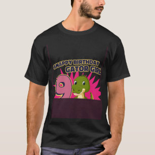 Snappy 6e Birthday Backprint Gator Girl 4 T Shirt