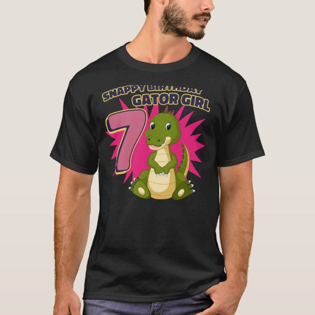 Snappy 7:e Birthday Gator Girl T Shirt (Framsida)