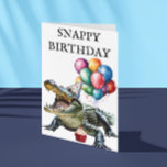 Snappy Birthday Alligator Funny Crokodile Kort<br><div class="desc">Den här designen kan vara personlig om du väljer Redigera design. Du kan också överföra till andra objekt. Kontakta mig på colorflowcreations@gmail.com eller använda alternativet chatta överst på sidan om du vill ha den här designen på en annan produkt eller behöver hjälp. Se mer av mina design eller följ mig...</div>