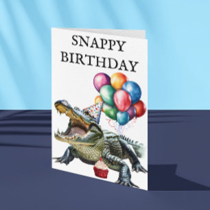 Snappy Birthday Alligator Funny Crokodile Kort